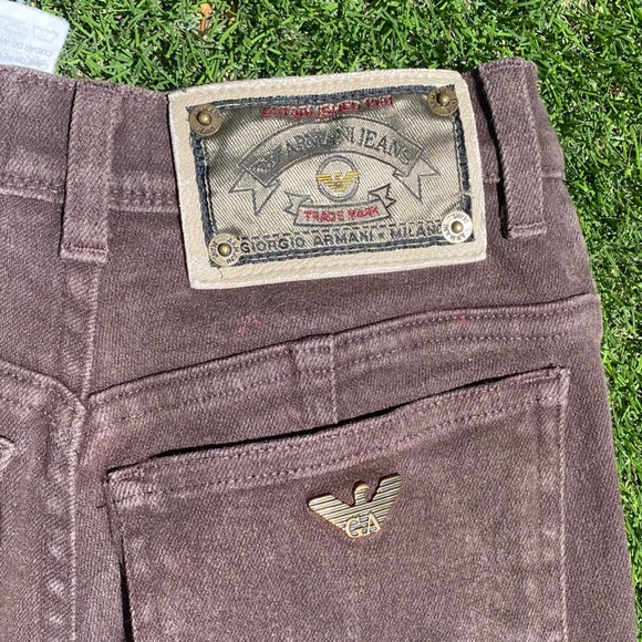 Vintage Armani Jeans Brown Stretchy Size 25 - Picture 1 of 4